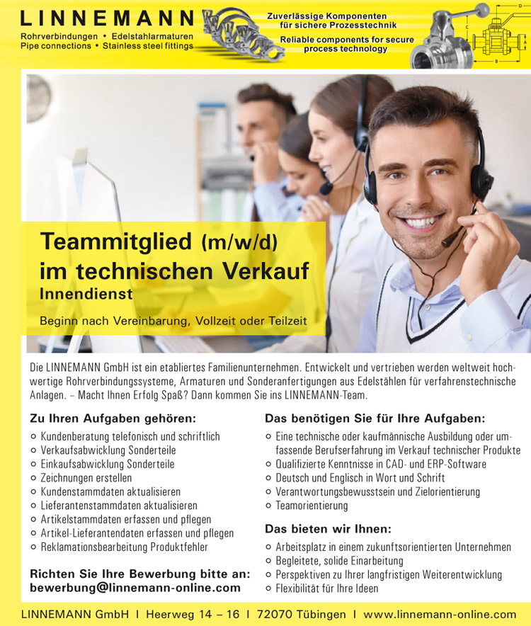 Teammitglied im technischen Verkauf  m/w/d