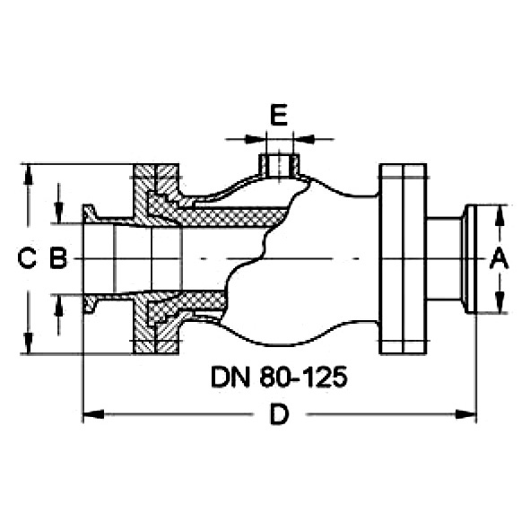 Quetschventil mit Klemmstutzen DIN-ISO, 80-125